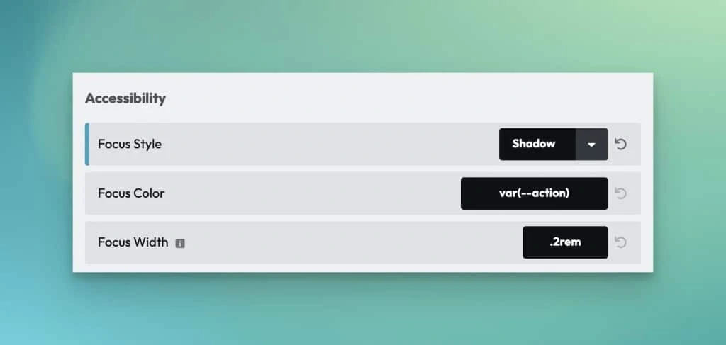 ACSS Focus Styling Panel