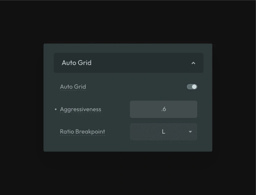 Auto Grid Options