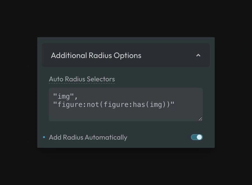 ACSS Auto Radius Option