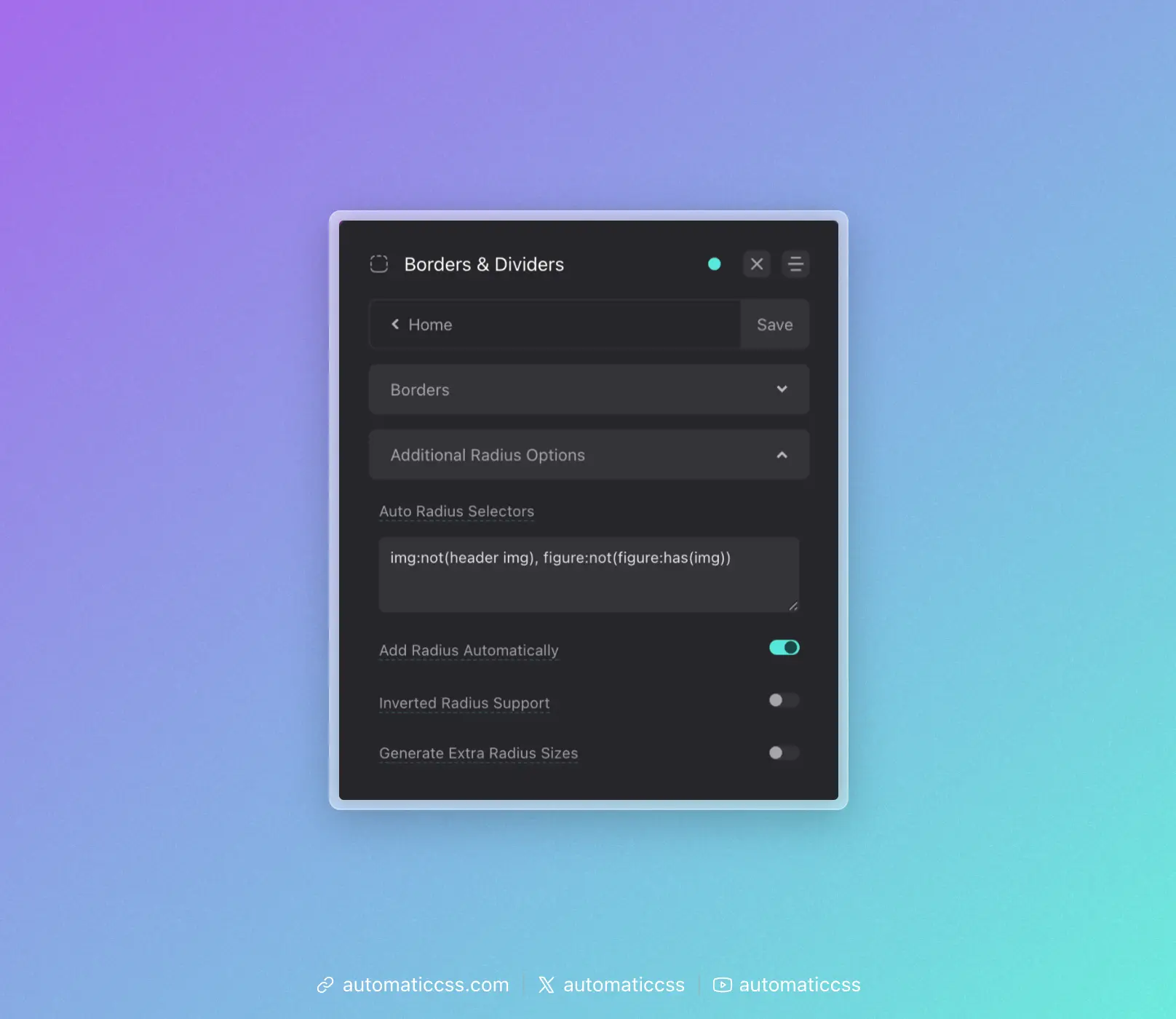 ACSS Auto Radius Option