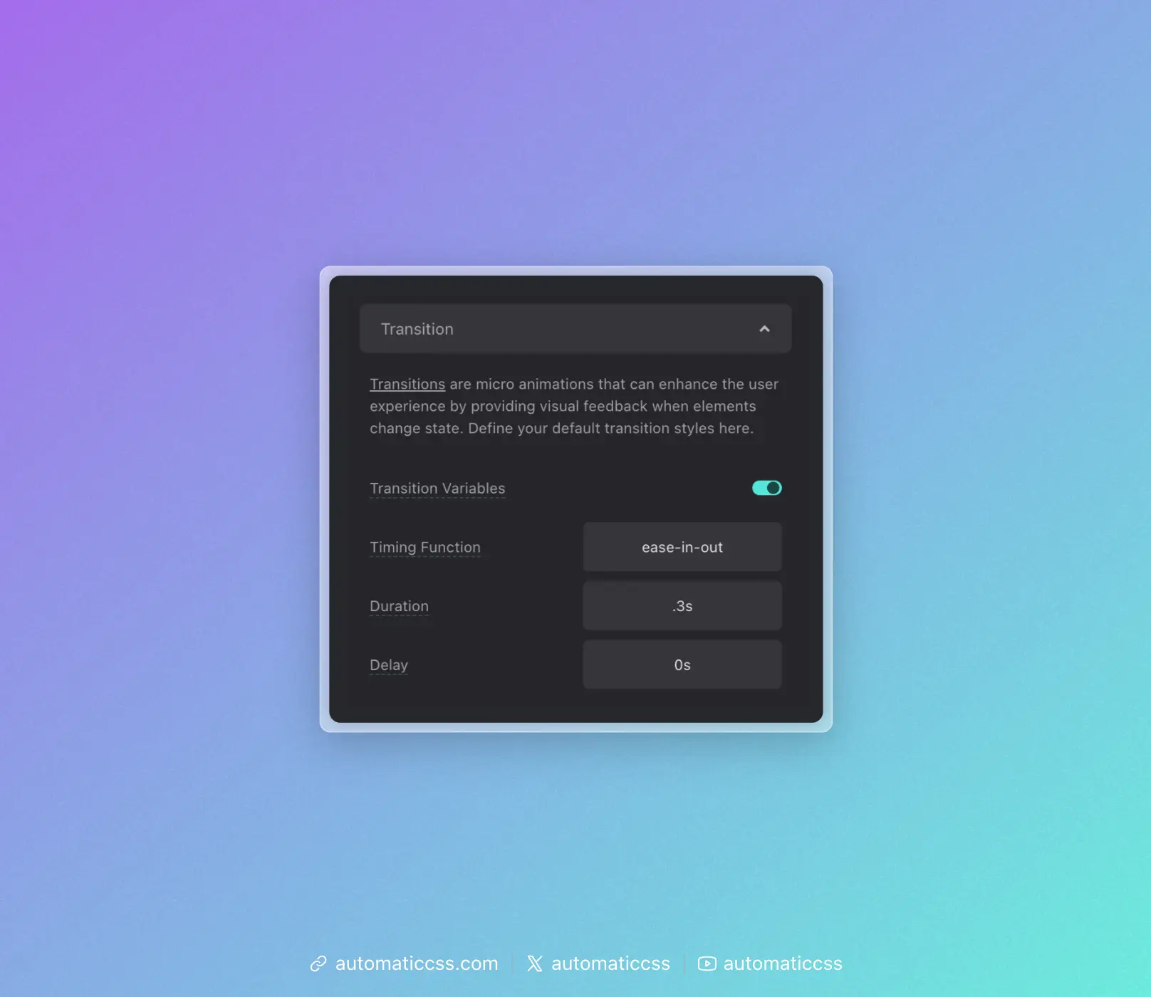 Transition Settings