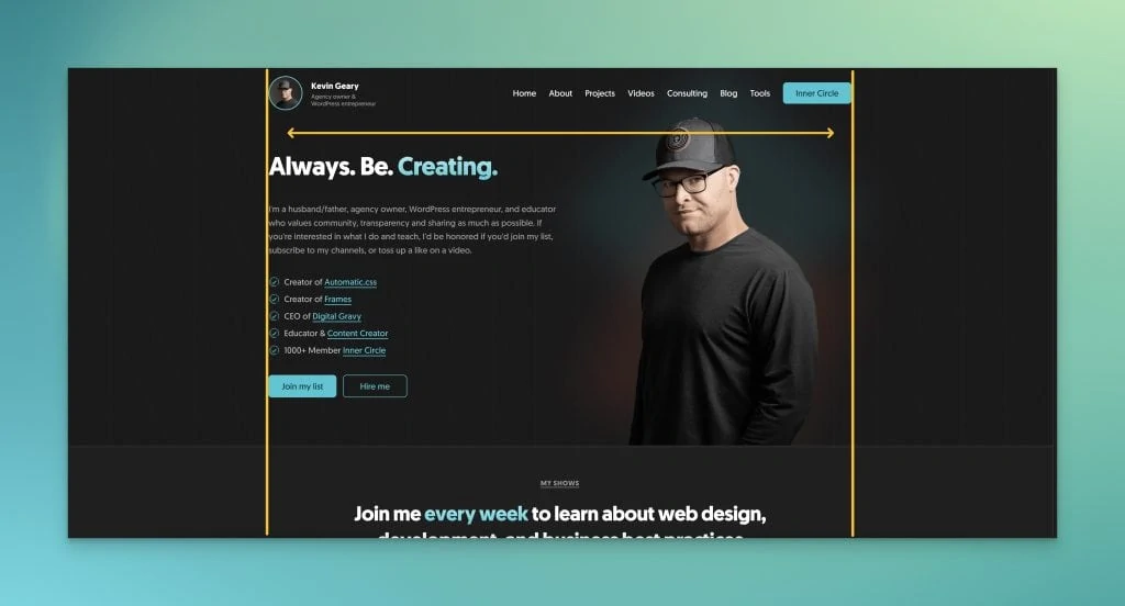 website content width example