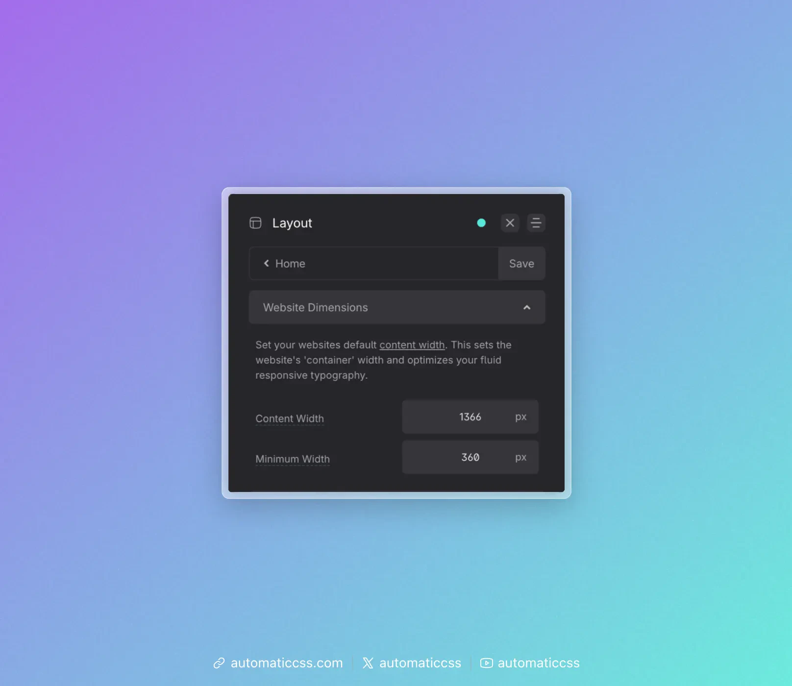 Website Dimensions